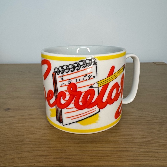 Other - Vintage SECRETARY Red and Yellow Mug